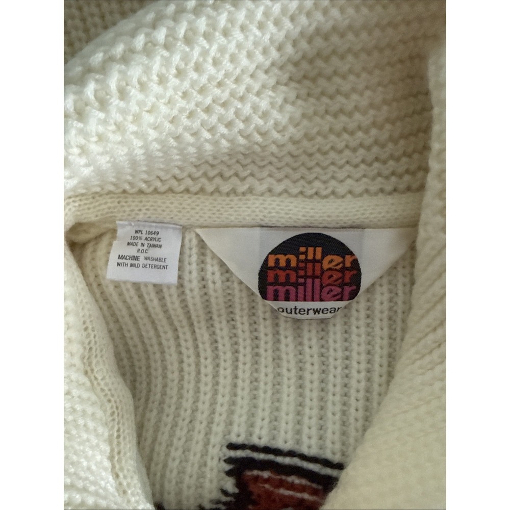 1970's Vintage Miller Outerwear Western Knit Sweater Aztec Thunderbird Sz Small‎ - Picture 6 of 9